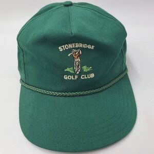 Vintage Stonebridge Golf Club Hat Strapback Town Talk Green Rope Course Logo Men